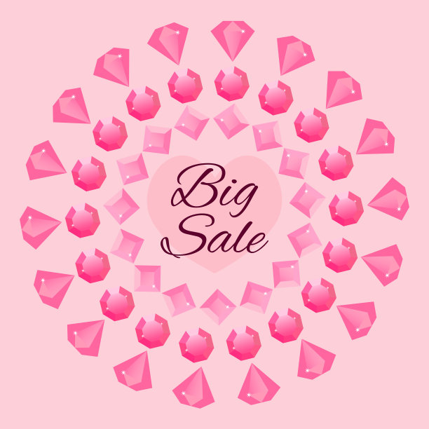 心形和钻石的旗帜图片下载