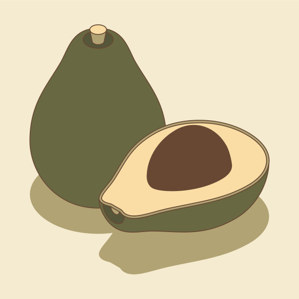 新鲜的带籽的鳄梨切片图片下载