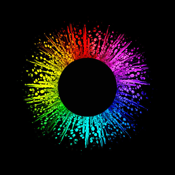 彩色丙烯酸圆形飞溅图片下载