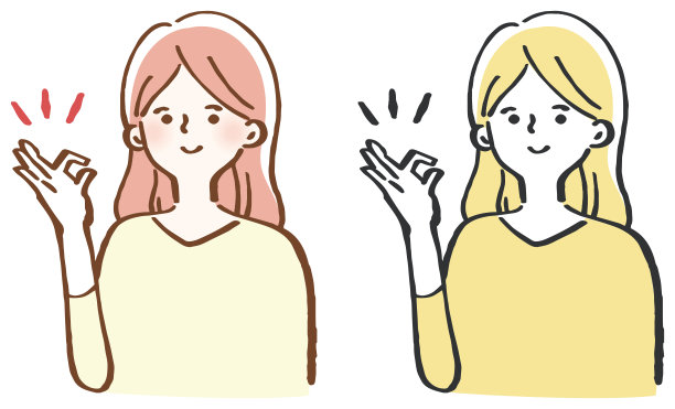 女性OK标志插图图片下载