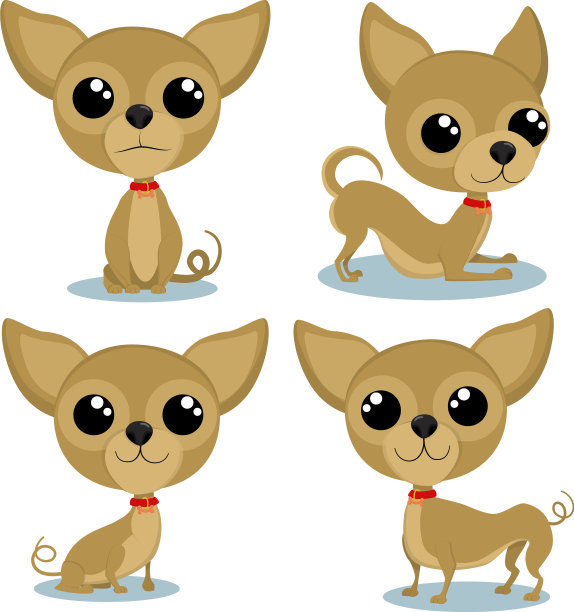 狗在不同的姿态卡通设置图片下载