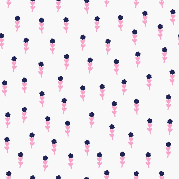 紫色春花无缝重复向量图案图片下载