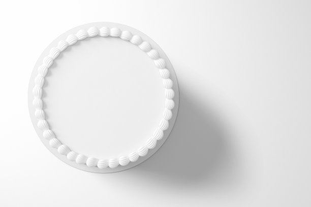 3D渲染纯白色生日蛋糕孤立在彩色背景。适合您的设计元素。图片下载