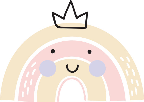 手绘斯堪的纳维亚彩虹皇冠蜡笔图片下载