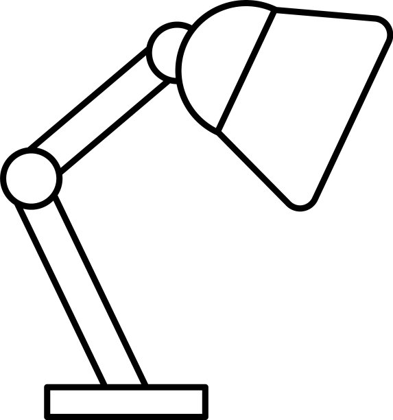 台灯图标线条风格图片下载