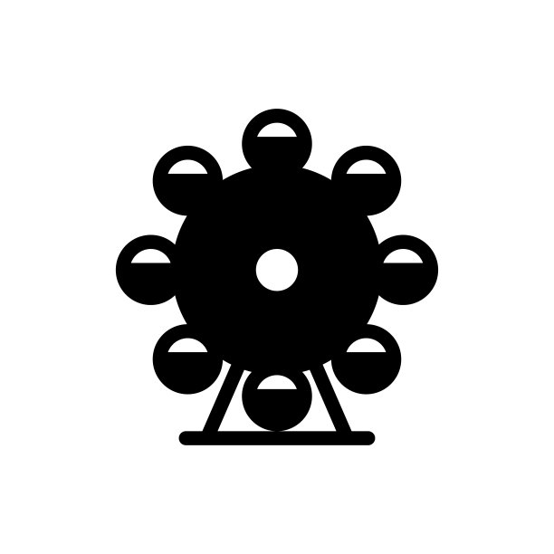 摩天轮矢量固体图标。EPS 10文件公园和自然符号图片下载