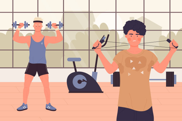 人们用哑铃、健身器材在健身房锻炼肌肉图片下载