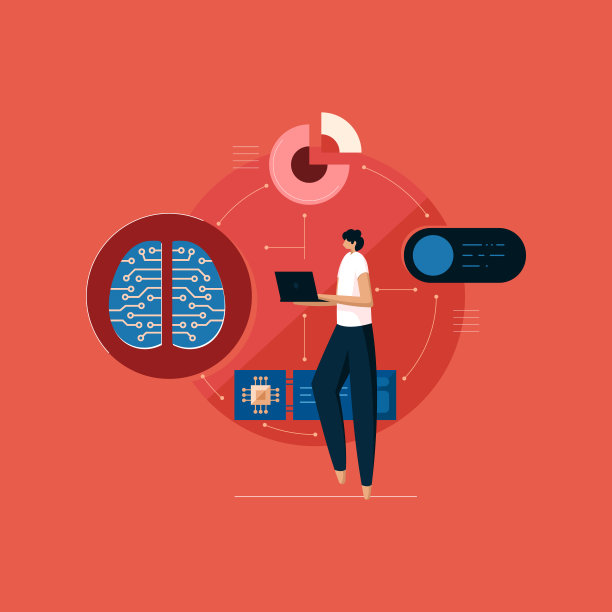 人工智能学习与数字大脑和电路，程序员从事大数据与笔记本电脑图片下载