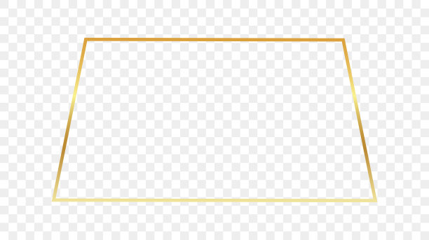 黄金发光梯形框架图片下载