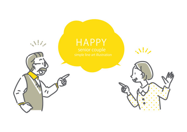 高级情侣，简单插图，双色图片下载