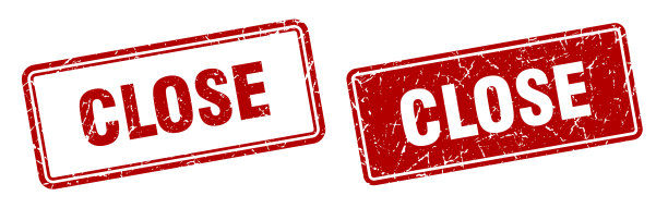 Close stamp set Close square grunge标志图片下载