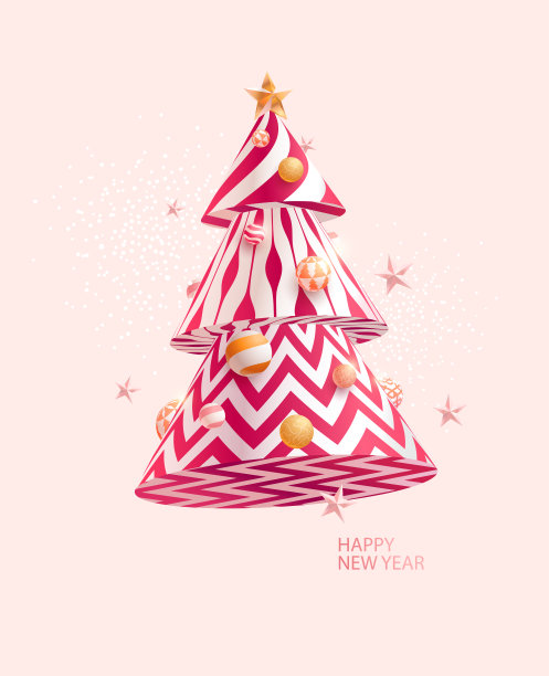 装饰风格的圣诞树。图片下载