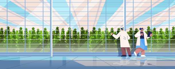 混合种族的农业工程师使用数字设备智能农场在温室里研究植物图片下载