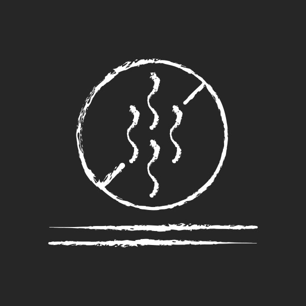 防臭纺织品特征粉笔白色图标在黑色背景图片下载