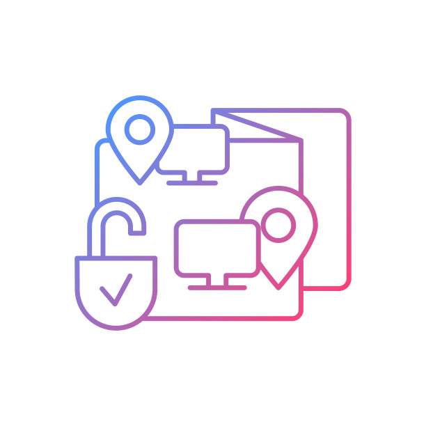 远程共同观察梯度线性矢量图标图片下载