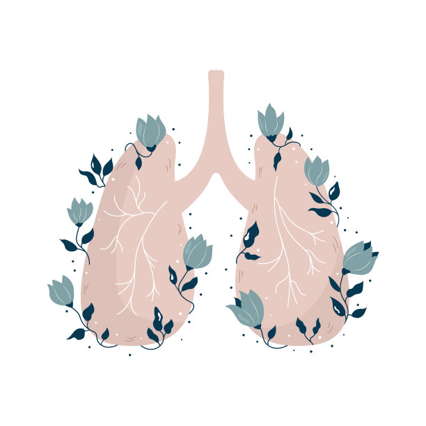 解剖性肺，有花和不同的植物。图片下载
