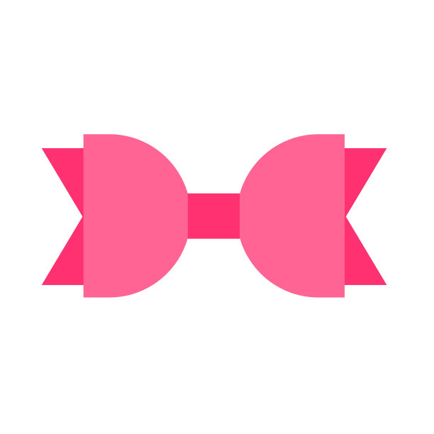 矢量蝴蝶结粉红色头发孤立在白色背景上图片下载