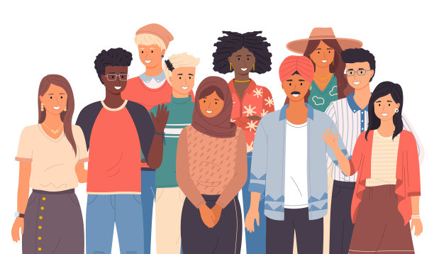 友好的多民族人民相互问候图片下载