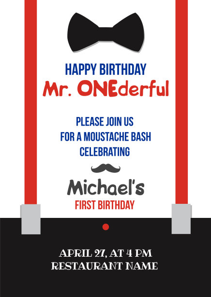 第一个小男孩的生日请柬图片下载