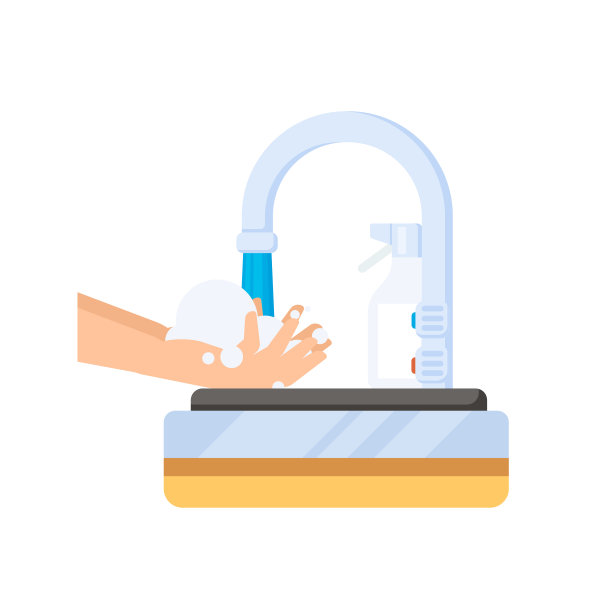 用肥皂洗手。预防病毒和细菌的迹象。矢量隔离在白色上图片下载