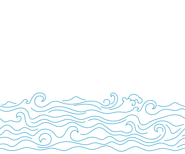 简单的海浪素描背景。水平无缝模式插图的海浪冲浪。图片下载