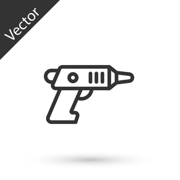 灰色线电动螺丝刀图标隔离在白色背景上。电动钻机。修复工具。向量图片下载