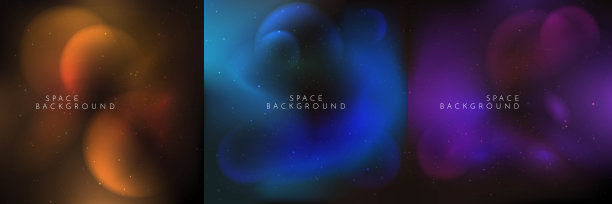 矢量插图。模糊的壁纸。在太空星云。抽象的旗帜。黑暗的背景。银河系。极简主义的概念。宇宙天空。设计元素的社会媒体模板，网页横幅图片下载