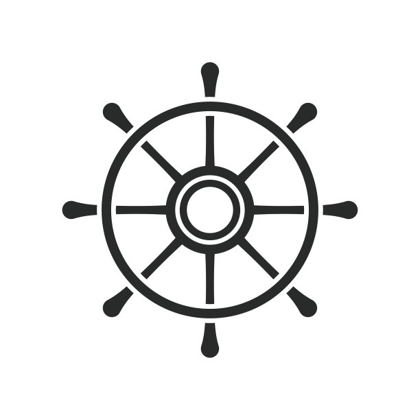船的车轮图标矢量设计插图图片下载