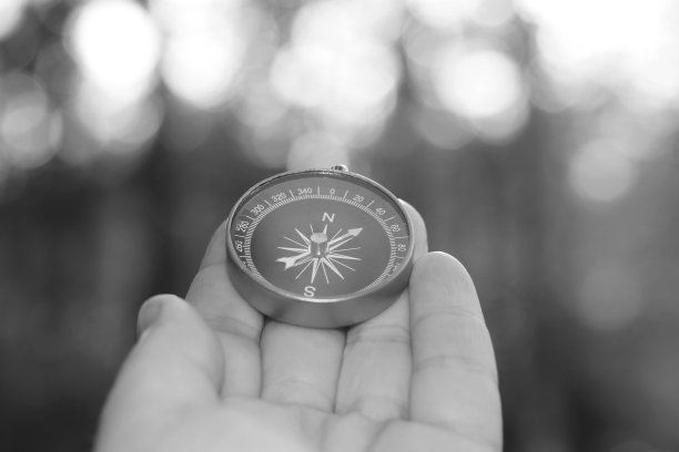 自然背景下的经典指南针图片下载