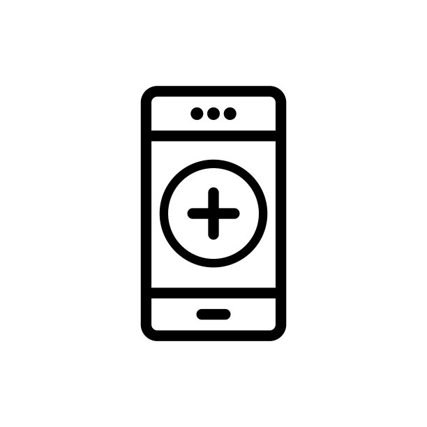 移动图标上的添加标志库存插图图片下载