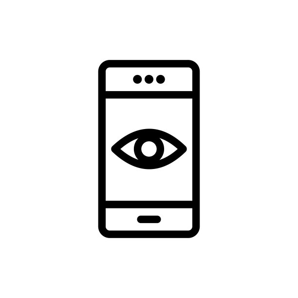 监控智能手机相关矢量细线图标。股票插图图片下载