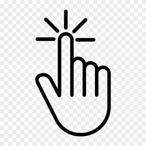 手光标点击图标。矢量符号孤立在透明背景上图片下载