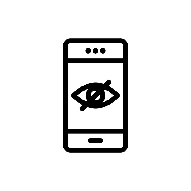 监控智能手机相关矢量细线图标。股票插图图片下载