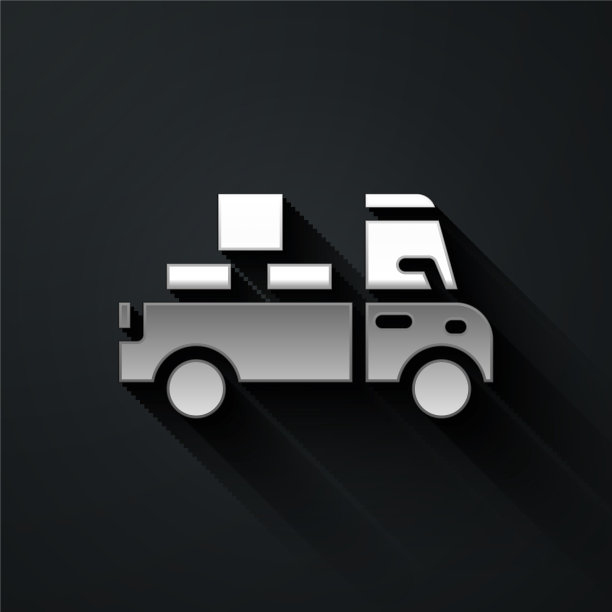 银色货车，后面有硬纸盒图片下载