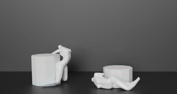 在黑色背景上展示时尚或化妆品，人体模型躯干，优雅的女性躯干，3d渲染。图片下载