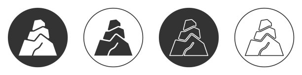 黑色的石头图标孤立在白色图片下载