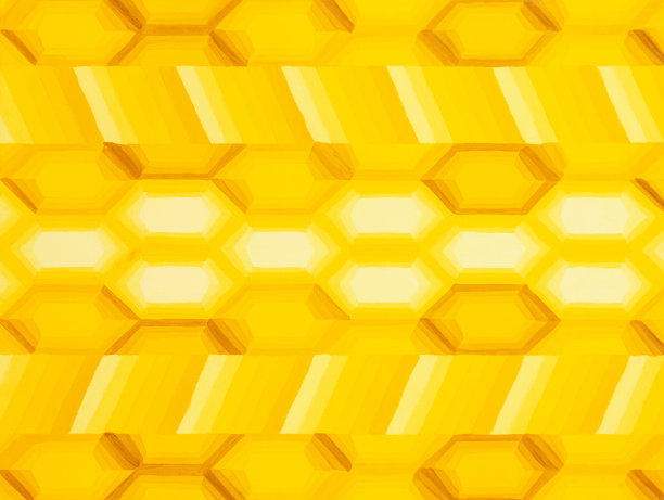 纹理网格，蜂窝图案插图。黄白两色手绘。图片下载