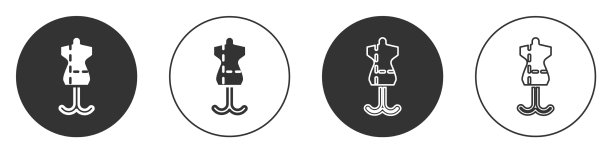 黑色人体模型图标孤立的白色背景图片下载