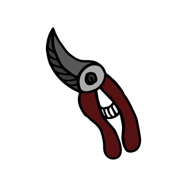 花园剪枝被孤立在白色背景上。手绘矢量插图在黑色墨水孤立的白色背景。矢量插图涂鸦风格。容易改变颜色。设计元素。园艺，生态食品，素食，纯素食。家的花园。图片下载