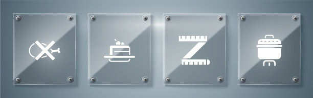 设置烹饪锅卷尺测量蛋糕和无肉图片下载