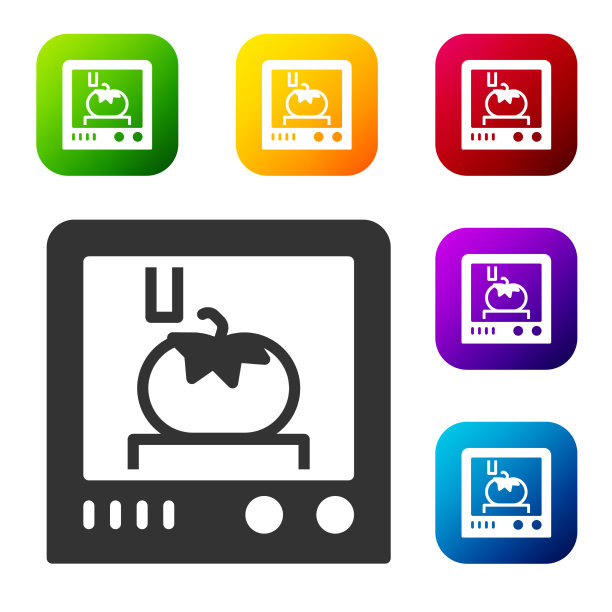 黑色3d打印技术图标隔离上图片下载