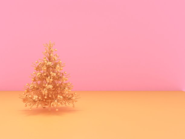 黄色的圣诞树图片下载