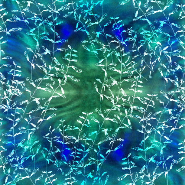 叶子。水彩背景上的装饰构图。花卉图案。无缝模式。使用印刷材料，标志，物品，网站，地图，海报，明信片，包装。图片下载