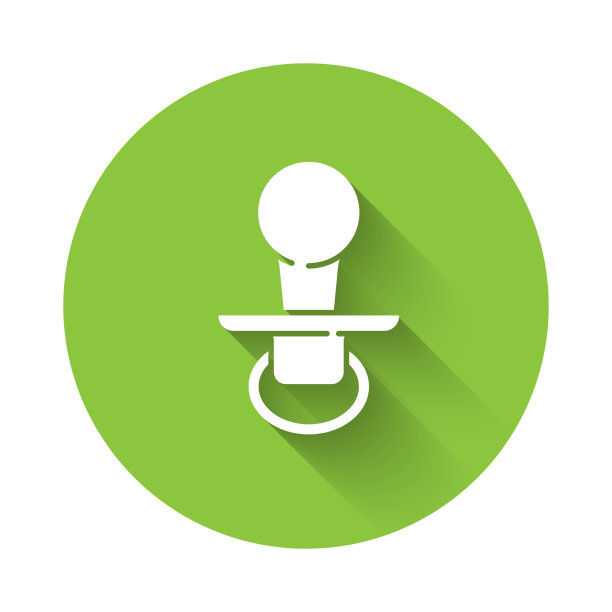 白色badummy奶嘴图标孤立与长图片下载