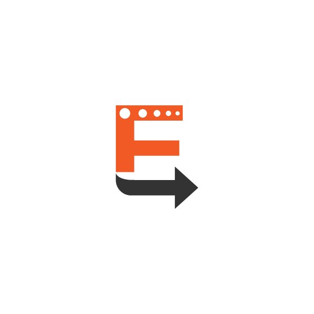 带箭头图标设计的字母E logo矢量图图片下载