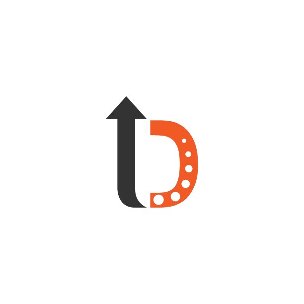 字母D箭头图标设计矢量图片下载