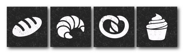 分类，板，粉笔，垃圾，磨损，纹理，趋势，极简主义，厨房，咖啡馆，餐厅，食物，糖果，糕点，面团，面包，面包，椒盐卷饼，牛角面包，早餐，美味，面粉，菜单，咖啡店，甜点，开胃，白色，黑色，单色图片下载