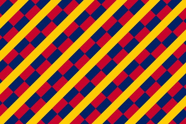 简单的几何图案在乍得国旗的颜色图片下载