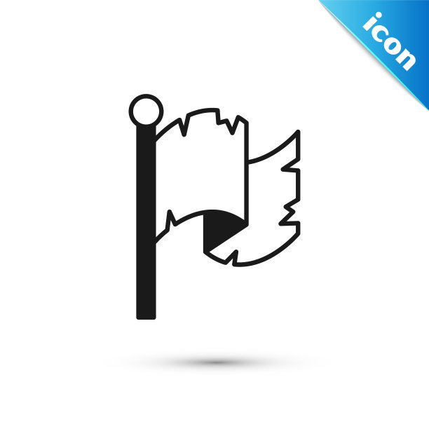 灰色海盗旗图标孤立在白色背景。向量图片下载