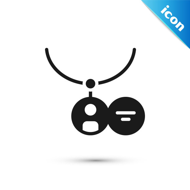 灰色项链上的项链图标孤立在白色背景上。向量图片下载